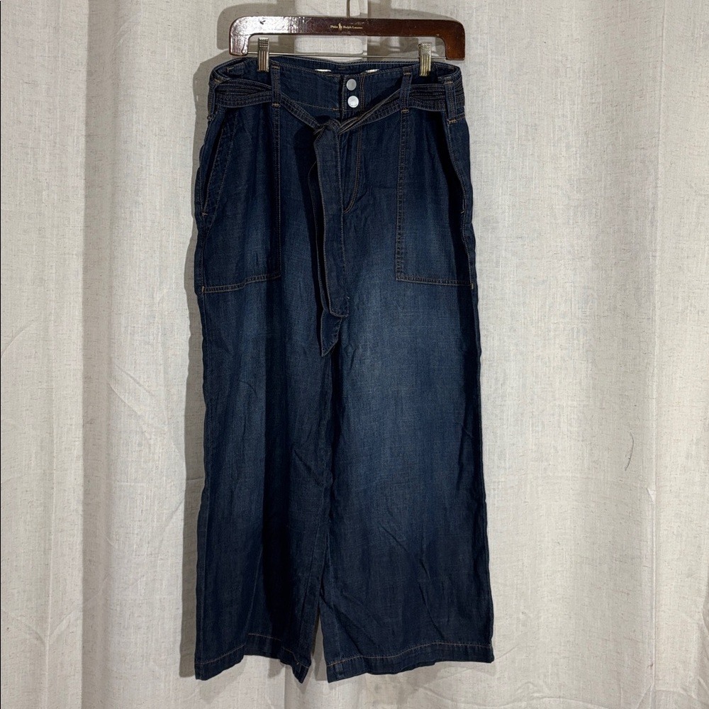 Seven7 Women’s Dark Indigo Relaxed Wide Leg Belted Denim Jeans